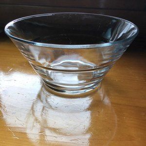 Clear Glass Bowl Graduated in Size Horizontal Bands Made in  Italy